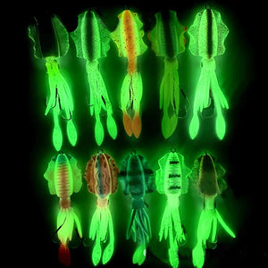 Soft Squid Fishing Trolling Lure 2g 7g 15g 20g 60g Luminous UV Squid Jig