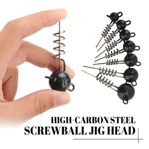 Screwball Jig Head Rig With Stinger Soft plastic Fishing Lures Steel Wire Treble
