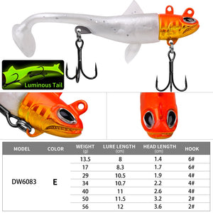 1PC Jig Head Soft Bait 13.5g-56g Sinking Silicone Lure With Jig head Hook Trolling Fishing Tackle