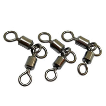Load image into Gallery viewer, 50PCS/Lot Fishing Swivels Safety Snap Solid Rings Rolling Swivel