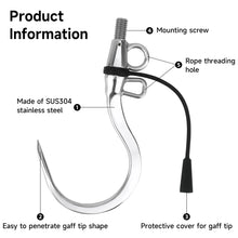 Load image into Gallery viewer, Double Hole Fishing Gaff Hook with 1/2 UNC Stainless Steel