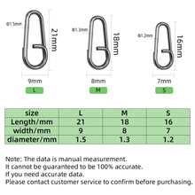 Load image into Gallery viewer, DNDYUJU 20-100pcs Fishing Pike Stainless Steel Bent Head Oval Split Rings Fishing Accessories Connector Pin Fishhook Lure Tackle