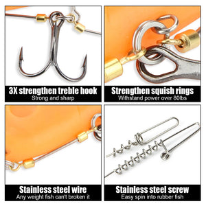 Fishing Hook soft plastic lure Stinger Rig Screw Rigging Kit Lead Weight Sinker