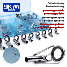 Load image into Gallery viewer, Fishing Rod Guide Tip Repair Kit Set Rod Building Guide Stainless Ceramic Ring
