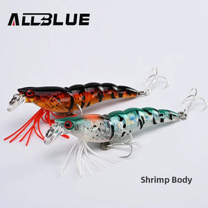3D Flash Shrimp prawn 70mm 7g Shallow Minnow Laser Fishing Lure Wobbler