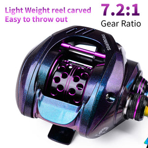 Ultra Smooth Bait casting Reel 10KG Max Drag Full Metal Handle Fishing 7.2:1 Gear Ratio