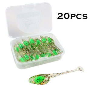 5cm 0.8g T Paddle Tail Shad Fishing Lure Soft Lure Artificial Bait Lure jig hook set