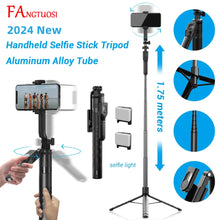 Load image into Gallery viewer, 1750mm Wireless Selfie Stick Tripod Stand Foldable Monopod Led Light Smartphones