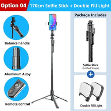 Load image into Gallery viewer, 1750mm Wireless Selfie Stick Tripod Stand Foldable Monopod Led Light Smartphones