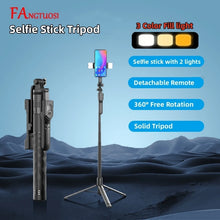 Load image into Gallery viewer, 1750mm Wireless Selfie Stick Tripod Stand Foldable Monopod Led Light Smartphones