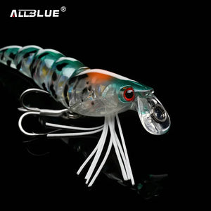 3D Flash Shrimp prawn 70mm 7g Shallow Minnow Laser Fishing Lure Wobbler