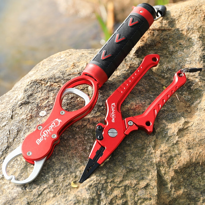 Fishing Grip Fishing Pliers  Set Fishing Tackle Hook Recover Line cutter Split Ring opener High Quality Alloy