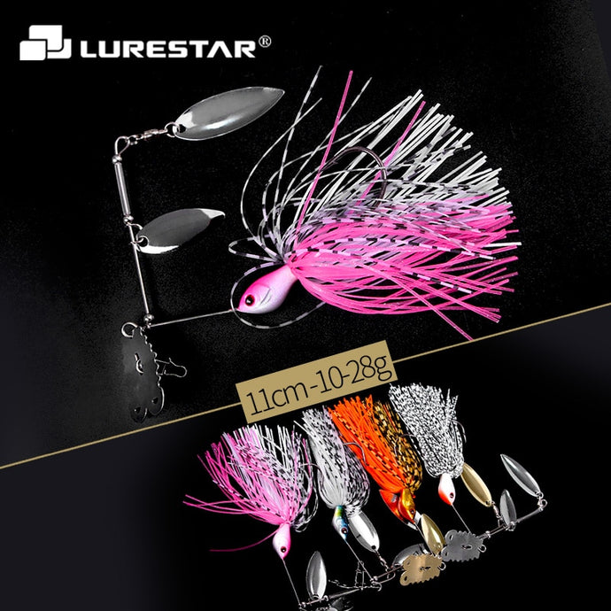 Double spinner Bait Colourful Spinner Lure 18  24 30 35g Spoon Fishing Bait with skirt Fishing Tackle