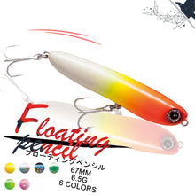 Load image into Gallery viewer, 1PCS 67MM 6.5G Pencil stick popper Floating Fishing Lure Artificial Hard Bait Saltwater Quality Professional Tackle