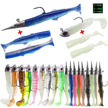 Load image into Gallery viewer, 1 Set 7.6g/14g/15g/25g Jig Head hook Fishing Lure Minnow Wobblers Silicone Soft Baits Tackle