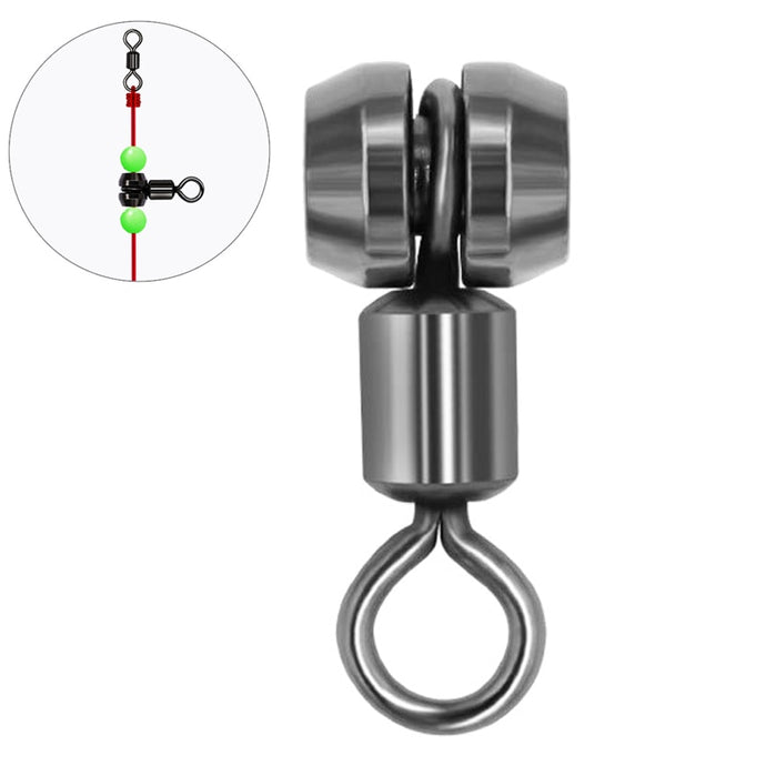 10pcs 3 Way Barrel Cross Fishing Swivel Heavy Duty Connector Rolling Solid Ring Hook Accessories