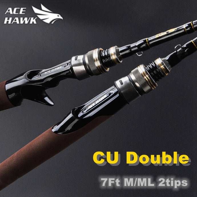 2.1m M/ML Double Tip Fishing Rod 4-15g Casting & spin Light Jigging 2 Sections Quality