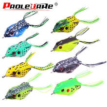 Load image into Gallery viewer, 8PCS Mixed Color Frog Soft Lure Set Top Water Wobblers Rubber Artificial Baits for Snake Head Gear Lures Kit Fishing Tackle