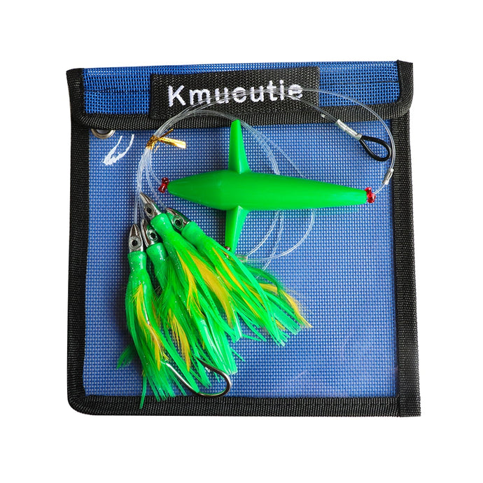 Kmucutie One Set of seawater Big Game Fishing Bait Marlin Tuna Trolling Lures with Bag Fishing Tackle teasers