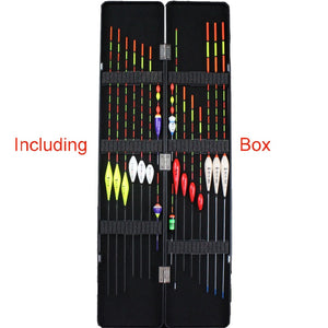 17pcs Lot (Including Box) Fishing long tail Float Set Mix Size Fishing Accessories ABS Plastic Box