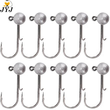 Load image into Gallery viewer, 10pcs/lot NED jigs head hook 1g-20g All size Round Ball Jig Head Hook Long Shank hooks For Soft plastic lure Fishing
