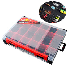 Load image into Gallery viewer, Double Sided Fishing Tackle Box Storage Trays with Removable Dividers Fishing Lures Hooks Organizer Box Case Accessories