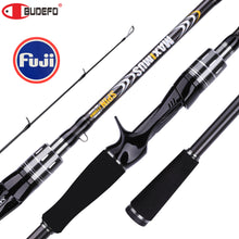 Load image into Gallery viewer, BUDEFO MAXIMUS Lure Fishing Rod 1.8m 2.1m 2.4m 2.7m 3.0m30T Carbon Spinning Baitcasting FUJI Guide Travel Lure Rod 3-50g ML/M/MH