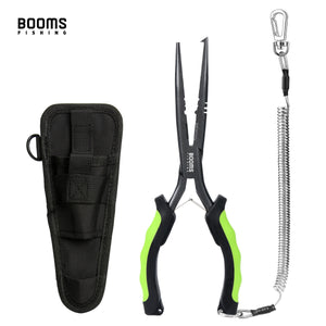 Booms F03 Fisherman's Fishing Pliers 23cm Long Nose Hook Remover Tools Stainless Steel Line Cutter Scissors