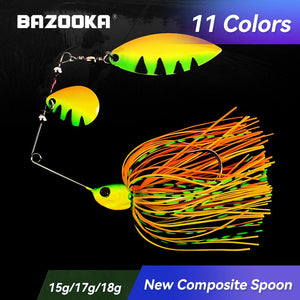 Swim Jig hook Fishing Lure Silicone Skirts Spinners bait Metal double Spoon 15/17/18g