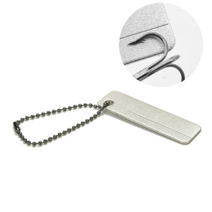 Fishing Hook Sharpener Portable Diamond Stone Tools Knife Whetstone Keychain  Fishing Accessories
